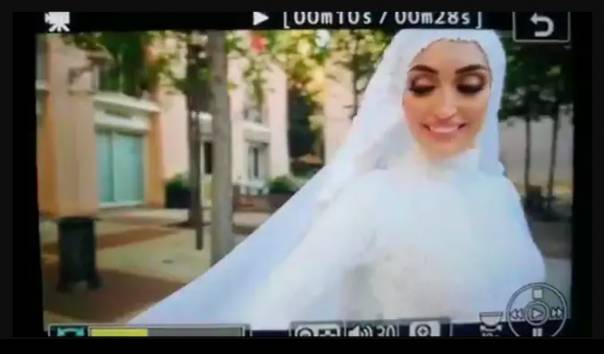 Detik-detik pengantin ambil foto pernikahan sebelum ledakan Lebanon