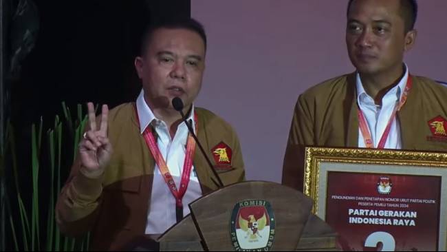 Pemilu 2024 Gerindra Pilih Nomor Urut 2, Ketua Harian: Artinya Victory atau Kemenangan