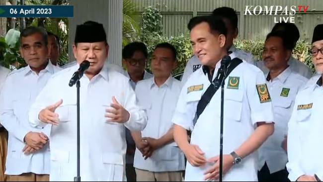Prabowo kepada Yusril: Kebangetan kalau PBB Tidak Dukung Saya di Pilpres 2024