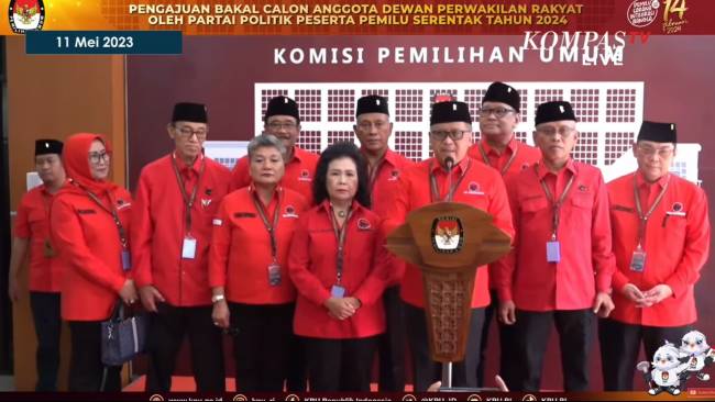 PDIP Daftarkan 580 Bakal Caleg DPR, 128 di Antaranya Anggota Parlemen Petahana dan 1 Menteri