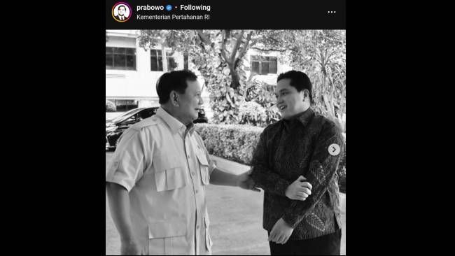 Survei LSI: Elektabilitas Prabowo sebagai Bacapres 35,8%, Erick Thohir sebagai Bacawapres 14,3%