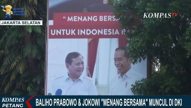 Muncul Baliho Jokowi dan Prabowo 'Menang Bersama', Strategi Tunjukkan Kedekatan?
