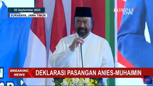 Deklarasi Anies-Cak Imin, Surya Paloh Ucapkan Selamat Tinggal Politik Cebong Kampret