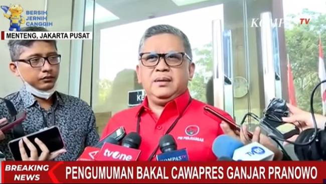 Hasto: Pengumuman Cawapres Ganjar Momentum Penting, Semua Ketum Parpol Pengusung Hadir