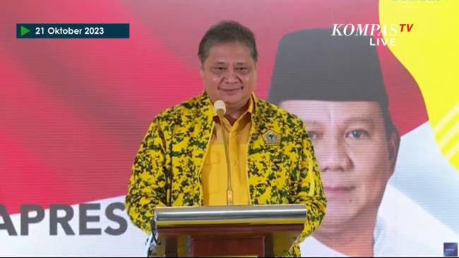 Airlangga Sebut bakal Ada Deklarasi sebelum Pendaftaran Prabowo ke KPU, Gibran Jadi Kader Golkar?