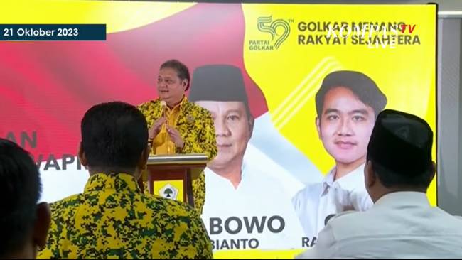 Airlangga Sebut Usulan Gibran Bacawapres Prabowo Dirapatkan Semalam, Berharap Raup Suara Anak Muda