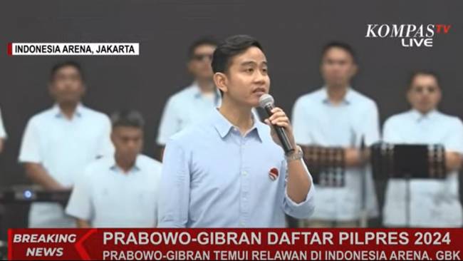 Gibran Pidato sebagai Bacawapres Prabowo, Bawakan dengan Lantang dan Bersemangat