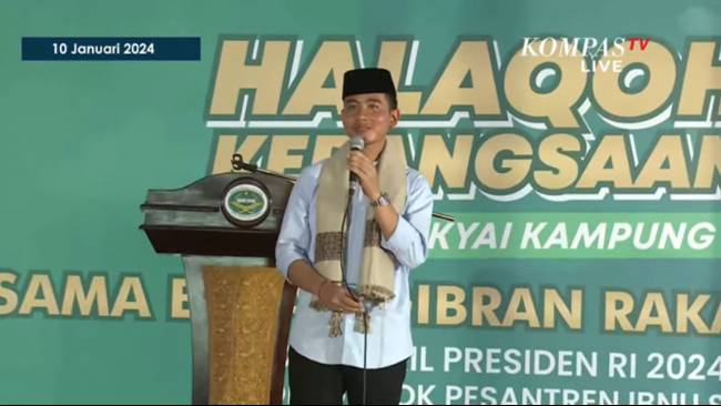 Di Hadapan Para Santri dan Kiai, Gibran Jelaskan Alasan Tanya SGIE dalam Debat Cawapres
