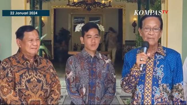 Bertemu Prabowo-Gibran di Yogyakarta, Sri Sultan HB X Dipastikan Tetap Netral