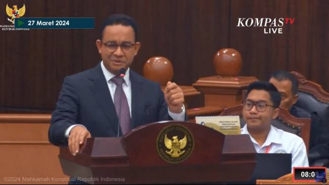 Di Sidang MK, Anies: Apakah Pilpres 2024 Dijalankan Bebas, Jujur dan Adil? Tidak, Justru Sebaliknya