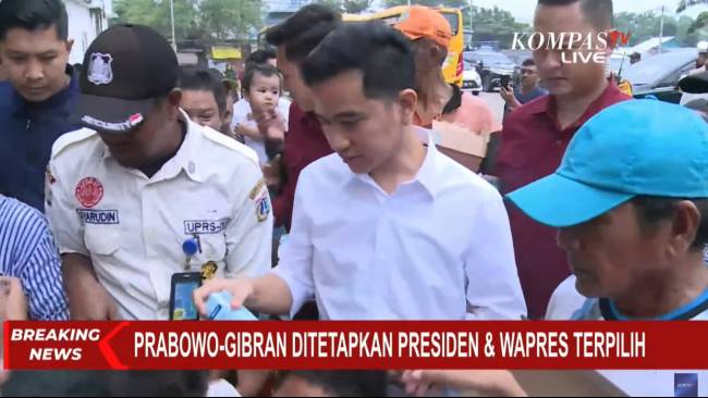 Usai Ditetapkan Jadi Wapres Terpilih, Gibran Bagikan Susu Gratis di Muara Baru