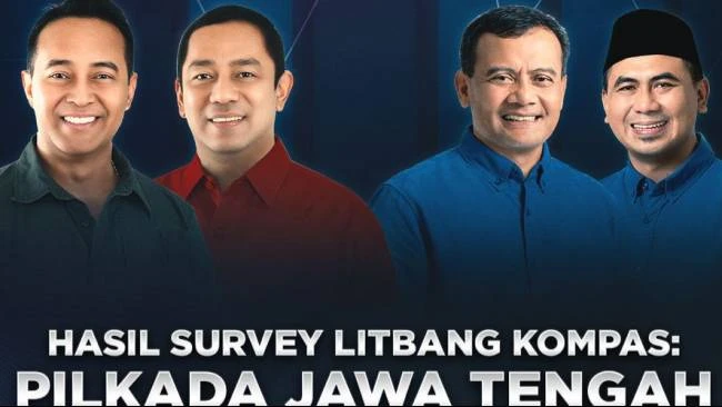 Quick Count Pilkada Jateng Litbang Kompas, Data 100%: Andika-Hendrar 40,70%, Luthfi-Yasin 59,30%