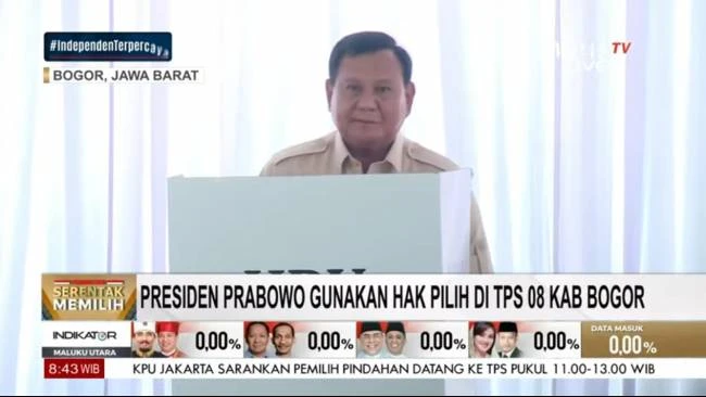 Gunakan Hak Pilih, Presiden Prabowo Selesai Mencoblos di Pilkada Serentak 2024