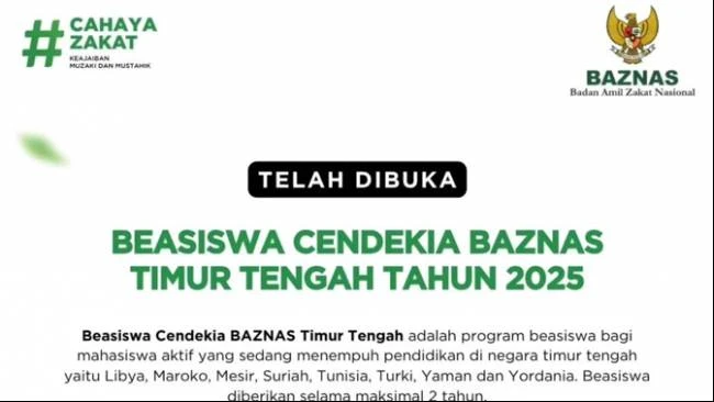 Cara Daftar Beasiswa Cendekia Baznas Timur Tengah 2025 dan Link Download Form Ceklist