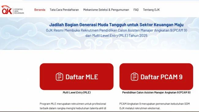Link Pendaftaran Rekrutmen OJK PCAM 9 dan MLE, Ini Syarat dan Jadwalnya