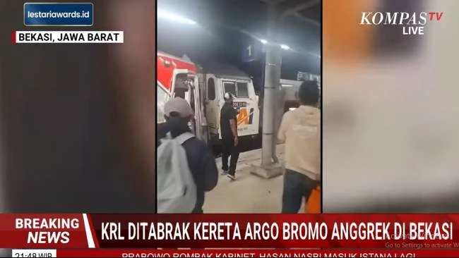 Kecelakaan Kereta Argo Bromo Anggrek Tabrak KRL di Bekasi Timur, Penumpang Dievakuasi