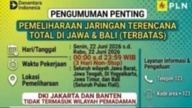 PLN Klarifikasi Pemadaman Listrik Total 3 Hari Nonstop di Jawa dan Bali, Ternyata Hoaks
