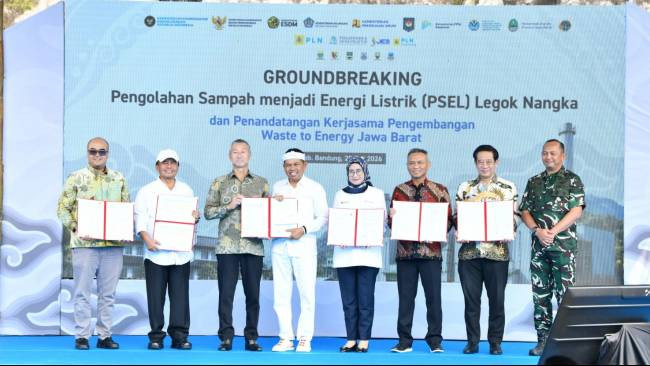 Groundbreaking Pengelolaan Sampah Sampah Menjadi Energi Listrik (Psel) Legok Nangka dan Penandatanganan Kerjasama Pengembangan Waste To Energy Jawa Barat.