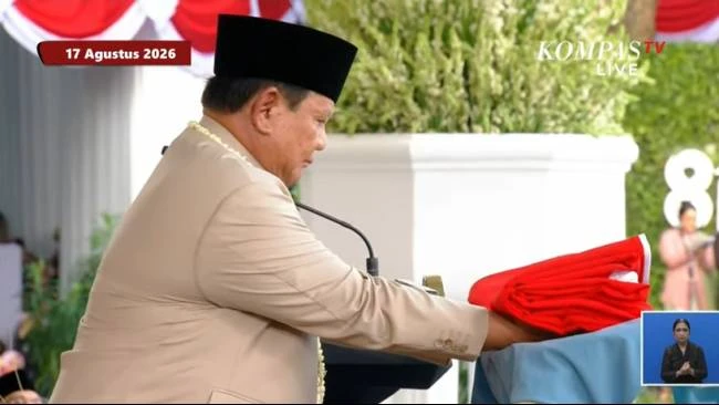 Photo: kompas.tv President Prabowo Summons Flag Ceremony Commanders Following Independence Day Parade