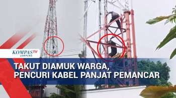 Takut Diamuk Warga, Pencuri Kabel Panjat Pemancar