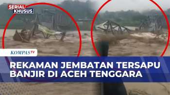 Rekaman Banjir Sapu Jembatan Penghubung, Akses Warga Aceh Tenggara Terputus