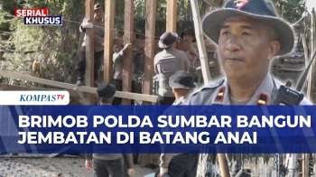 Brimob Polda Sumbar Kebutin Pembangunan Jembatan Darurat, Targetkan Rampung Pada 5 Januari 2026