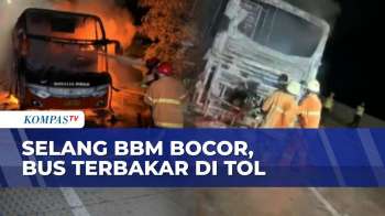 Selang BBM Bocor, Bus Penumpang Terbakar Di Tol Sragen-Solo