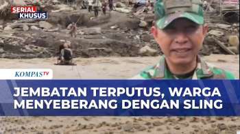 Jembatan Putus Di Aceh Tengah Usai Diterjang Banjir, Ribuan Warga Bertaruh Nyawa Seberangi Sungai