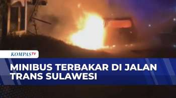 Minibus Terbakar Di Jalan Trans Sulawesi Polewali Mandar, Sopir Alami Luka Bakar