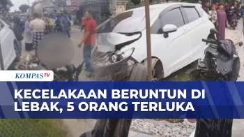 Kecelakaan Beruntun Di Lebak: Mobil Dikemudikan Pelajar SMA Tabrak 3 Motor, 5 Orang Luka-luka