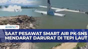 Detik-Detik Pesawat Smart Air Mendarat Darurat Di Tepi Laut Nabire, 13 Penumpang Selamat