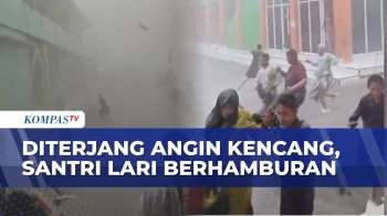 Hujan Deras Dan Angin Kencang Terjang Ponpes Di Mojokerto, Ini Momen Santri Panik Berlarian