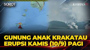 Gunung Anak Krakatau Kembali Erupsi pada Kamis Pagi, Durasi 17 Detik
