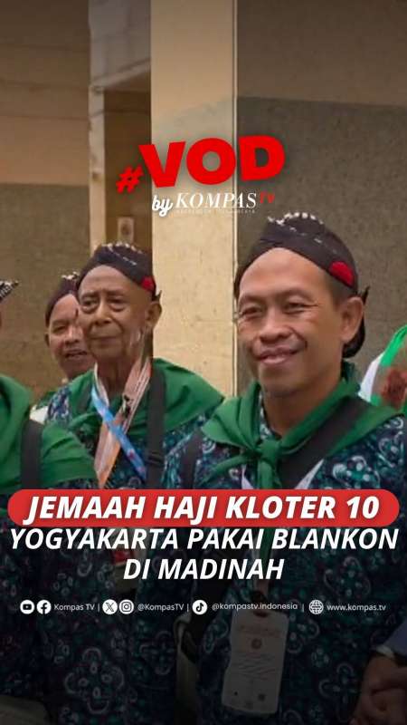 JEMAAH HAJI KLOTER 10 YOGYAKARTA PAKAI BLANKON DI MADINAH
