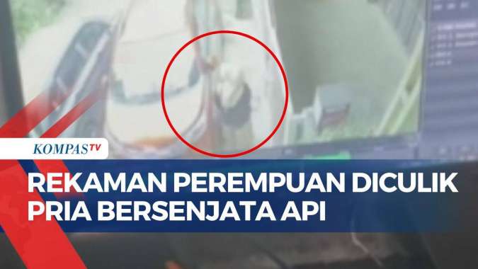 Rekaman CCTV Penculikan Perempuan oleh Pria Bersenjata Api di Bandung