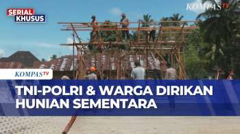 TNI-Polri Dan Warga Gotong Royong Dirikan Hunian Sementara Untuk Korban Bencana Di Tapsel