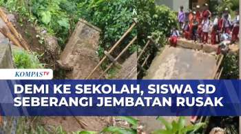 Siswa SD Di Banten Nekat Seberangi Jembatan Rusak Dan Curam | SAPA SIANG