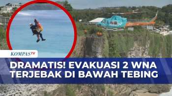 Dramatis! Detik-Detik Tim SAR Evakuasi Dua WNA Rusia dari Tebing Pecatu Bali dengan Helikopter