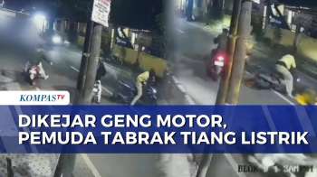 Panik Dikejar Geng Motor Bersajam, Pemuda dan Rekannya Tabrak Tiang Listrik | SAPA MALAM