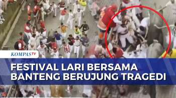 Detik-Detik Banteng Terjang Kerumunan Pelari di Festival San Fermin Spanyol, 13 Orang Cedera