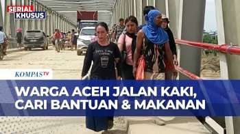 Kekurangan Makanan, Warga Aceh Tamiang Nekat Jalan Kaki Berjam-jam Demi Cari Bantuan Dan Makanan