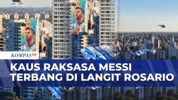 Penghormatan Untuk Lionel Messi, Kaus Raksasa Diterbangkan Di Langit Rosario Argentina