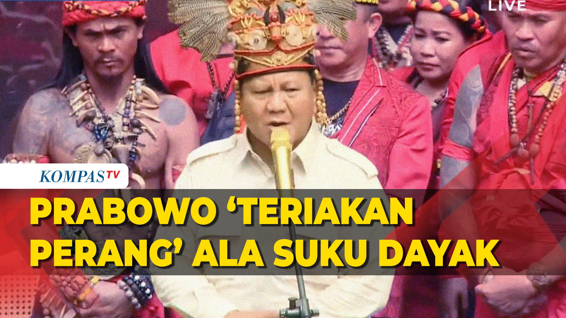 Video: Prabowo Teriakan Perang ala Suku Dayak saat Pidato di Depan ...