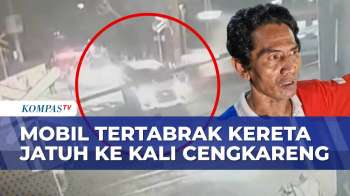 Kronologi Mobil Tertabrak Kereta Bandara Hingga Jatuh Ke Bantaran Kali Cengkareng | SAPA PAGI