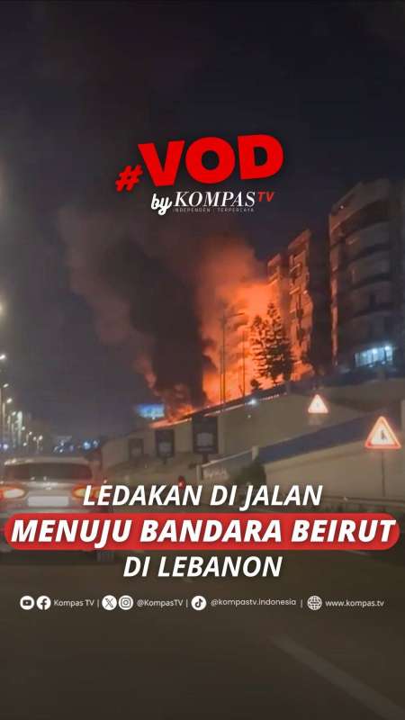 LEDAKAN DI JALAN MENUJU BANDARA BEIRUT DI LEBANON