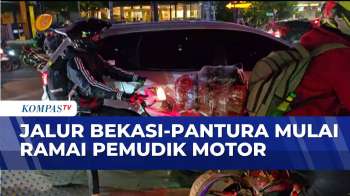 Pemudik Motor Mulai Ramaikan Jalur Bekasi-Pantura | KOMPAS MALAM