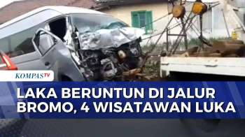 Kecelakaan Beruntun 4 Kendaraan Di Jalur Bromo, 4 WNA Singapura Terluka | KOMPAS SIANG