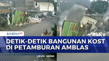 Bangunan Kos Di Petamburan  Amblas, Retakan Dinding Sudah Terlihat Sejak Beberapa Hari