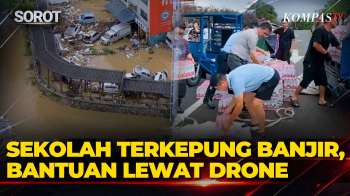 Drone Kirim Bantuan ke Sekolah di Zhejiang yang Terkepung Banjir Imbas Topan Saudel