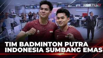 Kemeriahan Ruang Redaksi KompasTV saat Tim Badminton Putra Indonesia Sabet Emas Asian Games 2026